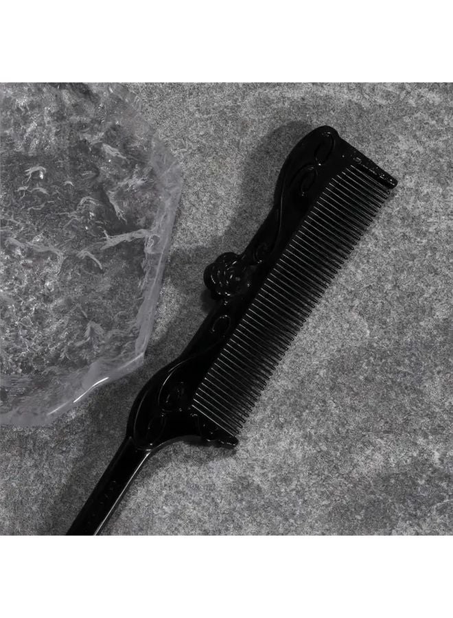Black Fine Toothed Detangling Hair Comb For Wet Dry Hair Styling - Image 3
